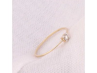 18 kt geelgouden ring met natuurlijke diamant - afbeelding 7 van  7