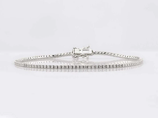 18 kt white gold bracelet with 1.06 cts lab grown diamond - afbeelding 1 van  8