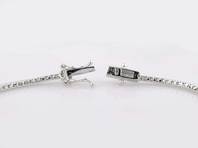 18 kt white gold bracelet with 1.06 cts lab grown diamond - afbeelding 4 van  8