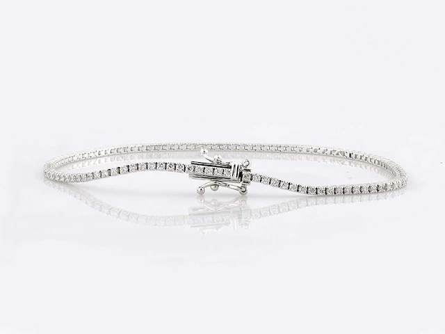 18 kt white gold bracelet with 1.06 cts lab grown diamond - afbeelding 5 van  8