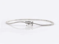 18 kt white gold bracelet with 1.06 cts lab grown diamond - afbeelding 5 van  8