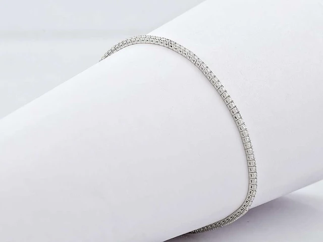 18 kt white gold bracelet with 1.06 cts lab grown diamond - afbeelding 6 van  8