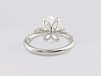 18 kt white gold ring with 2.71 cts lab grown diamond - afbeelding 2 van  7