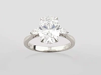 18 kt white gold ring with 2.71 cts lab grown diamond - afbeelding 3 van  7