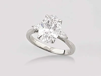 18 kt white gold ring with 2.71 cts lab grown diamond - afbeelding 4 van  7