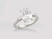 18 kt white gold ring with 2.71 cts lab grown diamond - afbeelding 5 van  7
