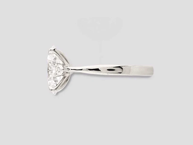 18 kt white gold ring with 2.71 cts lab grown diamond - afbeelding 6 van  7