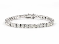 18 kt white gold tennis bracelet with 15.33 cts lab grown diamond - afbeelding 1 van  5