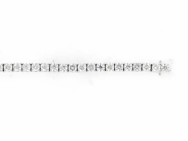 18 kt white gold tennis bracelet with 15.33 cts lab grown diamond - afbeelding 3 van  5
