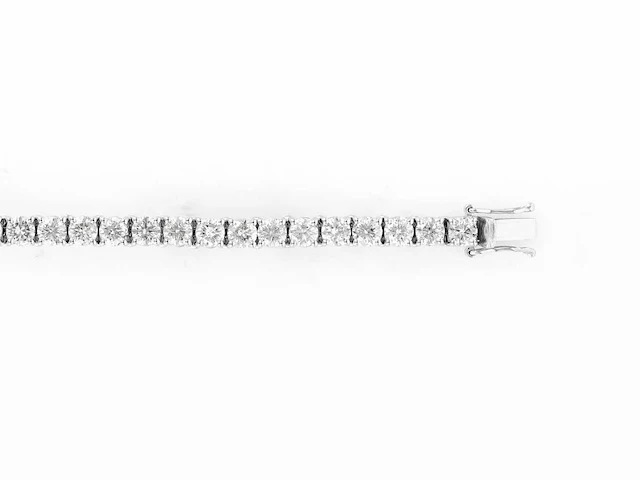 18 kt white gold tennis bracelet with 15.33 cts lab grown diamond - afbeelding 4 van  5