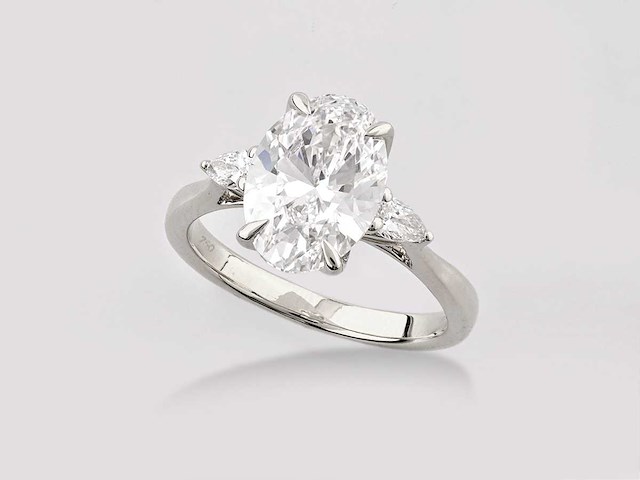 18 kt witgouden ring met 2,71 ct lab grown diamond - afbeelding 4 van  7