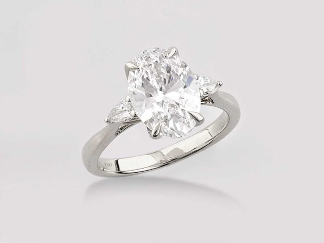 18 kt witgouden ring met 2,71 ct lab grown diamond - afbeelding 5 van  7