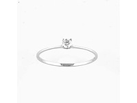 18 kt witgouden ring met natuurlijke diamant - afbeelding 1 van  7