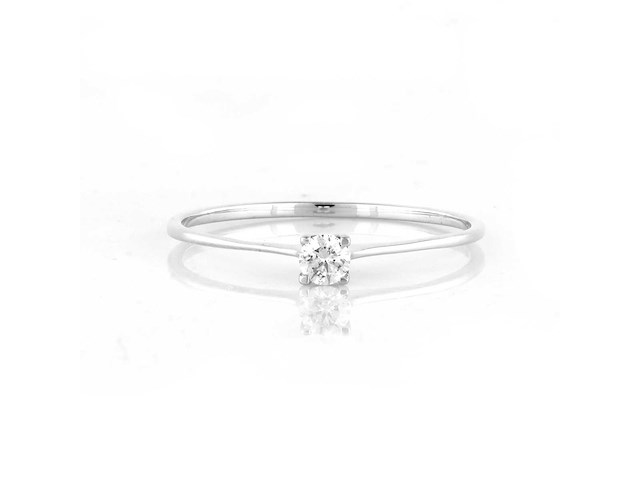 18 kt witgouden ring met natuurlijke diamant - afbeelding 2 van  7