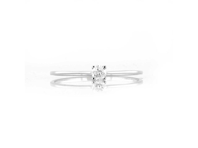 18 kt witgouden ring met natuurlijke diamant - afbeelding 6 van  7