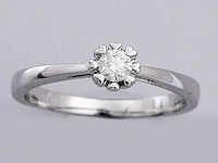 18 kt witgouden ring met solitaire natuurlijke diamant - afbeelding 1 van  11