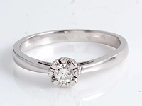 18 kt witgouden ring met solitaire natuurlijke diamant - afbeelding 6 van  11