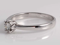 18 kt witgouden ring met solitaire natuurlijke diamant - afbeelding 8 van  11