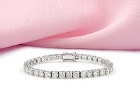 18 kt witgouden tennisarmband met 15,33 cts laboratoriumgekweekte diamant - afbeelding 3 van  5