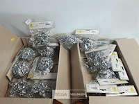 18 x kerst hangdeco zilver glitter - afbeelding 1 van  3