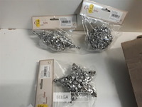 18 x kerst hangdeco zilver glitter - afbeelding 3 van  3