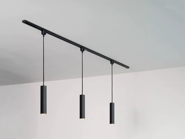 18 x railspot gu10 decoratief hanglamp cilinder 24cm zand zwart - afbeelding 1 van  8