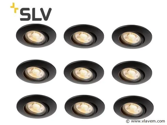 18 x slv ultralage led inbouwspots zwart - afbeelding 1 van  6