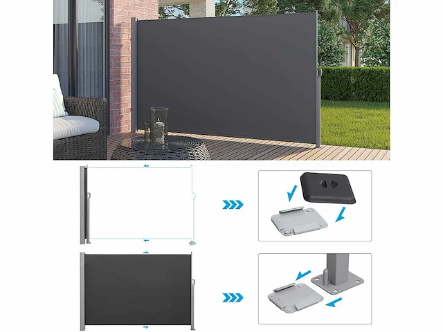 180 x 300 cm (h x b), zijluifel voor balkon en terras - afbeelding 6 van  8