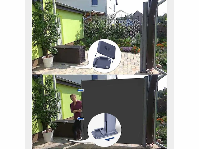 180 x 400 cm (h x b), zijluifel voor balkon en terras - afbeelding 5 van  6