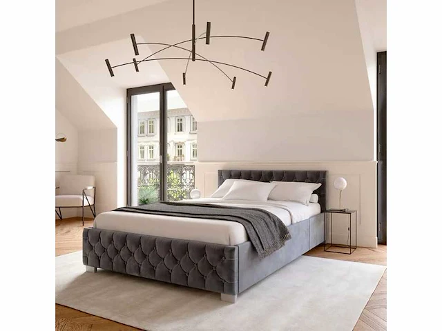 180x 200 bed met led verlichting en bed gespleten - afbeelding 1 van  9