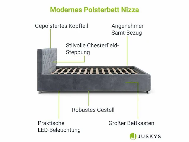 180x 200 bed met led verlichting en bed gespleten - afbeelding 3 van  9