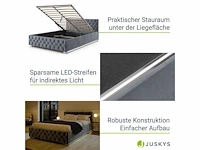 180x 200 bed met led verlichting en bed gespleten - afbeelding 5 van  9