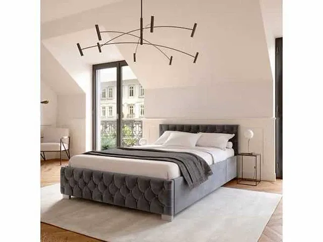 180x 200 bed met led verlichting en bedvorm - afbeelding 1 van  9
