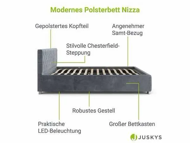 180x 200 bed met led verlichting en bedvorm - afbeelding 3 van  9