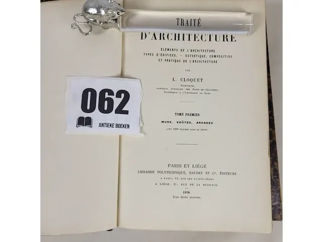 1898 traité d'architecture l. cloquet 2 volumes - afbeelding 1 van  5