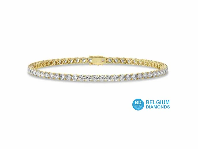 18k geelgoud tennis armband met diamanten – 6.70 ct - afbeelding 1 van  3