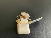 18k geelgouden bezel ring met 1.19 ct marquise diamant - d/vvs2 - afbeelding 1 van  3