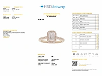 18k geelgouden hallo en pave ring met 1.23 ct emerald diamant - e/vvs - afbeelding 3 van  3