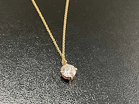 18k geelgouden hanger met 1.08ct ronde diamant - d/vs1 - afbeelding 1 van  3