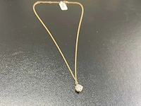 18k geelgouden hanger met 1.08ct ronde diamant - d/vs1 - afbeelding 2 van  3