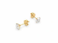 18k geelgouden oorbellen met 1.09 ct ronde diamanten - (hrd gecertificeerd) - afbeelding 2 van  3