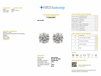 18k geelgouden oorbellen met 1.09 ct ronde diamanten - (hrd gecertificeerd) - afbeelding 3 van  3