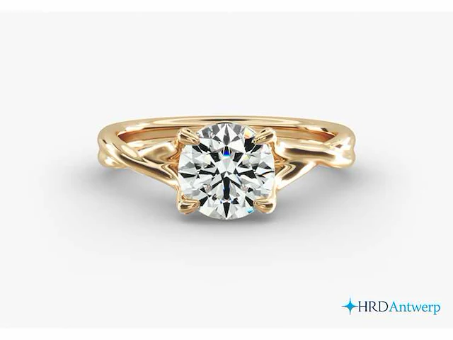 18k geelgouden ring - 4.02 ct rond diamant d/vs1 - afbeelding 1 van  4
