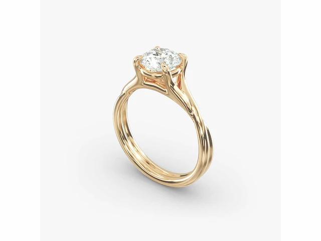 18k geelgouden ring - 4.02 ct rond diamant d/vs1 - afbeelding 2 van  4