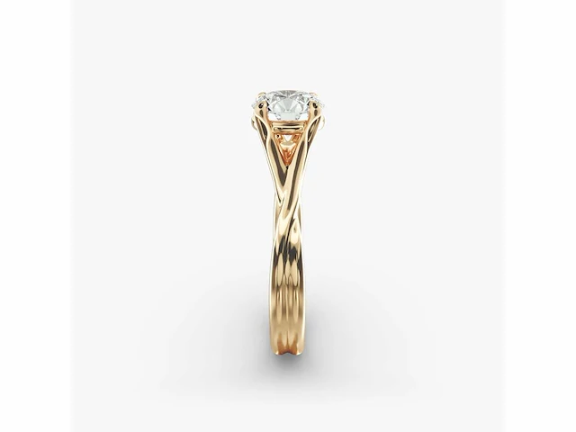 18k geelgouden ring - 4.02 ct rond diamant d/vs1 - afbeelding 3 van  4