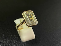 18k geelgouden ring met 11.02 ct emerald diamant - g/vvs2 - afbeelding 1 van  3