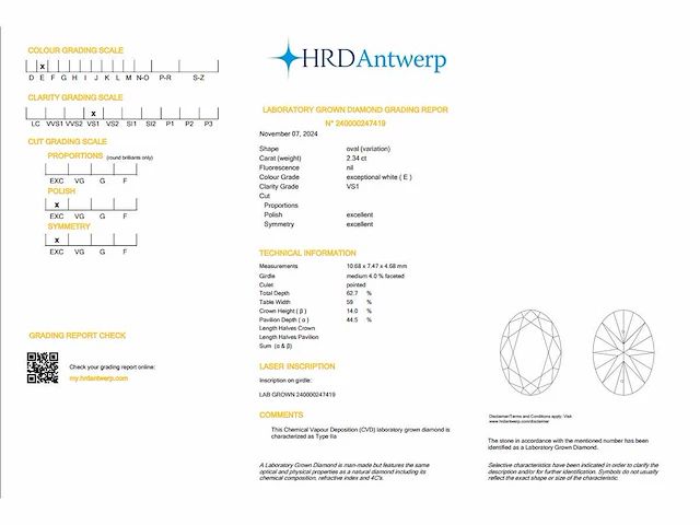 18k geelgouden ring met 3.01 ct ovaal diamant - e/vs1 - afbeelding 4 van  4
