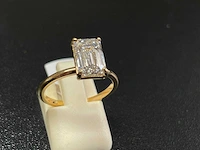 18k geelgouden solitaire ring met 2.51 ct emerald diamant - f/vs1 - afbeelding 1 van  3