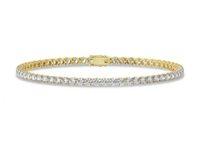 18k geelgouden tennis armband met 3.46 ct diamanten - afbeelding 1 van  2