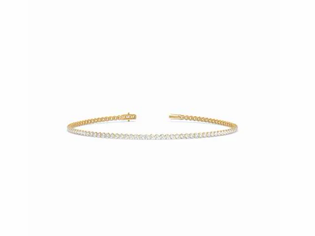 18k geelgouden tennis armband met 3.46 ct diamanten - afbeelding 2 van  2